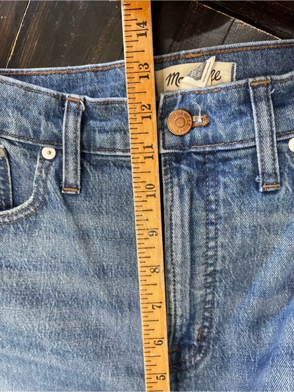 Madewell The Perfect Vintage Wide Leg Crop Jeans in Medium Blue Wash Sz 29 - Picture 8 of 12
